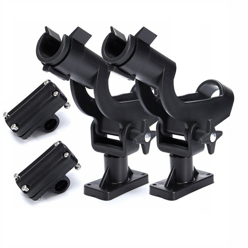 HiUmi Adjustable Rotatable Plastic Fishing Rod 3 Mount Rack Holder Bracket Boat Canoeing Rowing Mount Kit Kayak Side Rod Holder (RH50-2Pack) - Image 1
